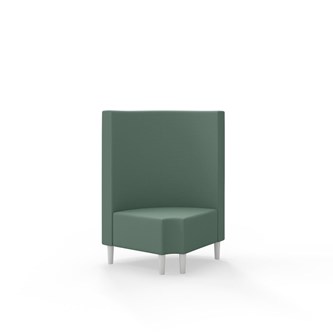 Snake kulmarahi 90° pyöreä R 12, keskikorkea selkänoja, jalat puuta, ik 43 cm