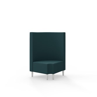 Snake kulmarahi 90° pyöreä R 12, keskikorkea selkänoja, jalat puuta, ik 43 cm