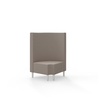 Snake kulmarahi 90° pyöreä R 12, keskikorkea selkänoja, jalat puuta, ik 43 cm