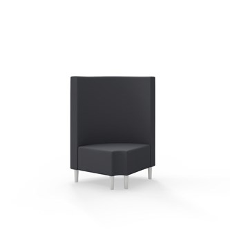 Snake kulmarahi 90° pyöreä R 12, keskikorkea selkänoja, jalat puuta, ik 43 cm