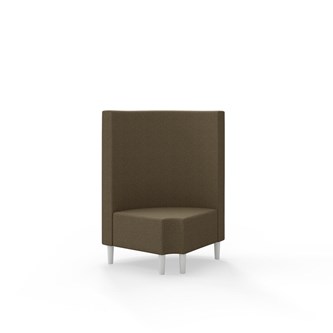 Snake kulmarahi 90° pyöreä R 12, keskikorkea selkänoja, jalat puuta, ik 43 cm