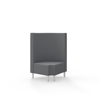 Snake kulmarahi 90° pyöreä R 12, keskikorkea selkänoja, jalat puuta, ik 43 cm