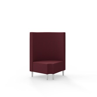 Snake kulmarahi 90° pyöreä R 12, keskikorkea selkänoja, jalat puuta, ik 43 cm