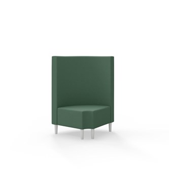 Snake kulmarahi 90° pyöreä R 12, keskikorkea selkänoja, jalat puuta, ik 43 cm