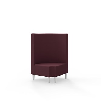 Snake kulmarahi 90° pyöreä R 12, keskikorkea selkänoja, jalat puuta, ik 43 cm