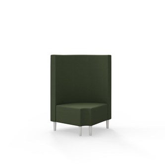 Snake kulmarahi 90° pyöreä R 12, keskikorkea selkänoja, jalat puuta, ik 43 cm