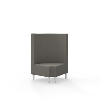 Snake kulmarahi 90° pyöreä R 12, keskikorkea selkänoja, jalat puuta, ik 43 cm