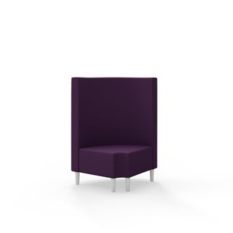 Snake kulmarahi 90° pyöreä R 12, keskikorkea selkänoja, jalat puuta, ik 43 cm