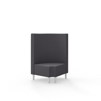 Snake kulmarahi 90° pyöreä R 12, keskikorkea selkänoja, jalat puuta, ik 43 cm