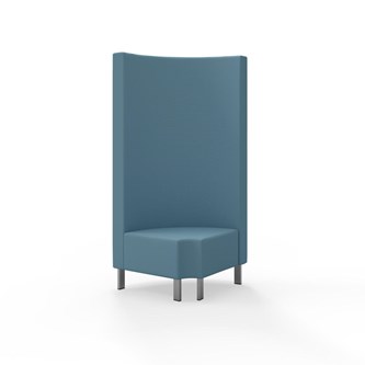 Snake kulmarahi 90° pyöreä R 12, korkea selkänoja, metallijalat, ik 43 cm