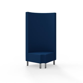 Snake kulmarahi 90° pyöreä R 12, korkea selkänoja, metallijalat, ik 43 cm