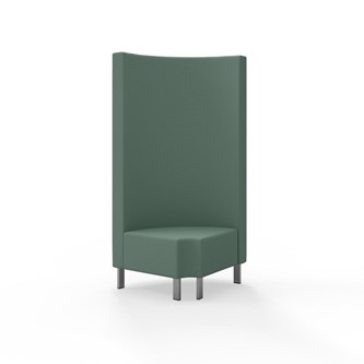 Snake kulmarahi 90° pyöreä R 12, korkea selkänoja, metallijalat, ik 43 cm