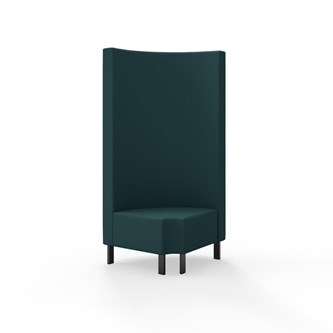 Snake kulmarahi 90° pyöreä R 12, korkea selkänoja, metallijalat, ik 43 cm