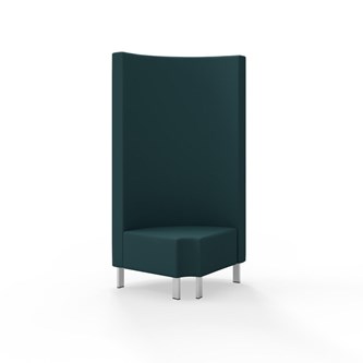 Snake kulmarahi 90° pyöreä R 12, korkea selkänoja, metallijalat, ik 43 cm