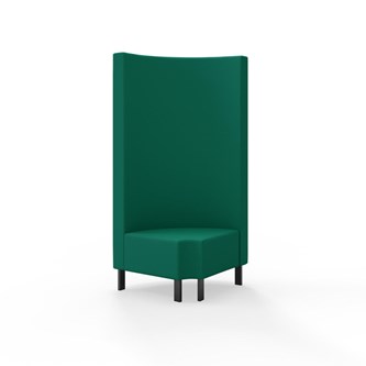 Snake kulmarahi 90° pyöreä R 12, korkea selkänoja, metallijalat, ik 43 cm