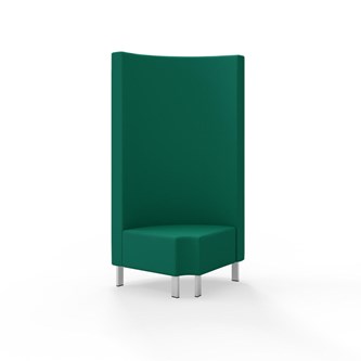 Snake kulmarahi 90° pyöreä R 12, korkea selkänoja, metallijalat, ik 43 cm