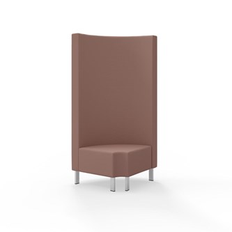 Snake kulmarahi 90° pyöreä R 12, korkea selkänoja, metallijalat, ik 43 cm