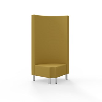 Snake kulmarahi 90° pyöreä R 12, korkea selkänoja, metallijalat, ik 43 cm