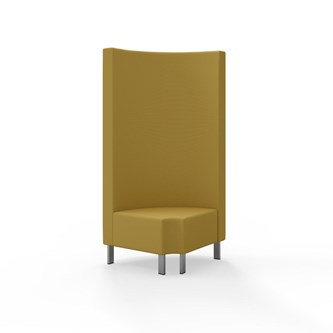 Snake kulmarahi 90° pyöreä R 12, korkea selkänoja, metallijalat, ik 43 cm