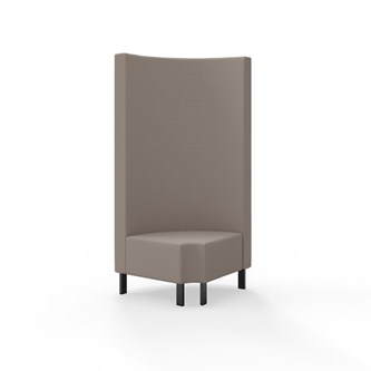 Snake kulmarahi 90° pyöreä R 12, korkea selkänoja, metallijalat, ik 43 cm