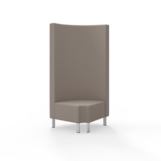 Snake kulmarahi 90° pyöreä R 12, korkea selkänoja, metallijalat, ik 43 cm