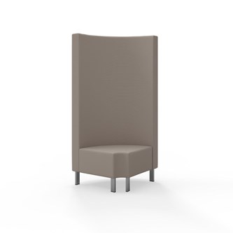 Snake kulmarahi 90° pyöreä R 12, korkea selkänoja, metallijalat, ik 43 cm