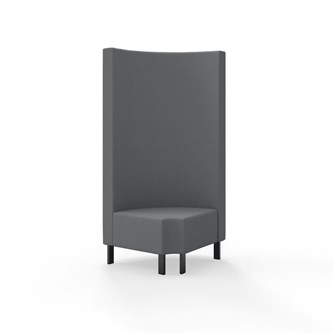 Snake kulmarahi 90° pyöreä R 12, korkea selkänoja, metallijalat, ik 43 cm