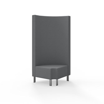 Snake kulmarahi 90° pyöreä R 12, korkea selkänoja, metallijalat, ik 43 cm