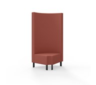 Snake kulmarahi 90° pyöreä R 12, korkea selkänoja, metallijalat, ik 43 cm