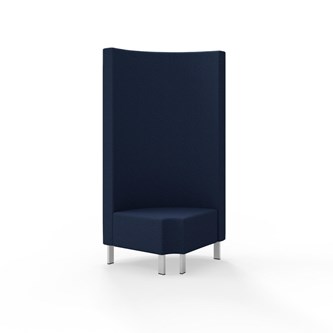 Snake kulmarahi 90° pyöreä R 12, korkea selkänoja, metallijalat, ik 43 cm