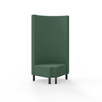 Snake kulmarahi 90° pyöreä R 12, korkea selkänoja, metallijalat, ik 43 cm