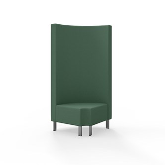 Snake kulmarahi 90° pyöreä R 12, korkea selkänoja, metallijalat, ik 43 cm