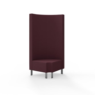 Snake kulmarahi 90° pyöreä R 12, korkea selkänoja, metallijalat, ik 43 cm