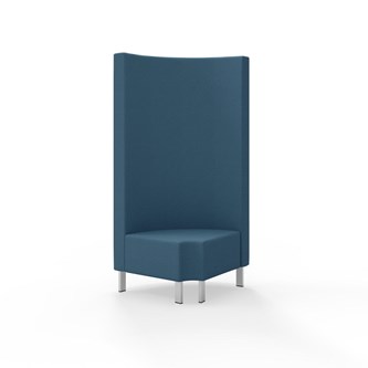 Snake kulmarahi 90° pyöreä R 12, korkea selkänoja, metallijalat, ik 43 cm