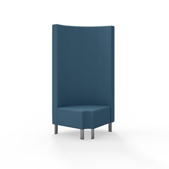 Snake kulmarahi 90° pyöreä R 12, korkea selkänoja, metallijalat, ik 43 cm