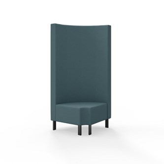 Snake kulmarahi 90° pyöreä R 12, korkea selkänoja, metallijalat, ik 43 cm