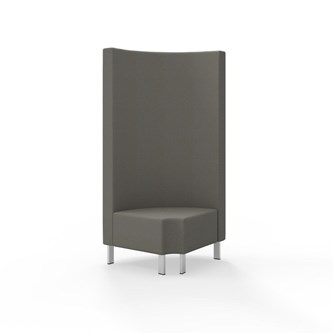 Snake kulmarahi 90° pyöreä R 12, korkea selkänoja, metallijalat, ik 43 cm