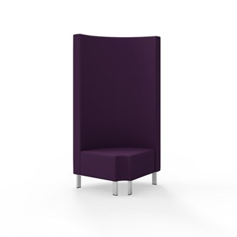 Snake kulmarahi 90° pyöreä R 12, korkea selkänoja, metallijalat, ik 43 cm