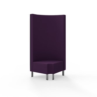 Snake kulmarahi 90° pyöreä R 12, korkea selkänoja, metallijalat, ik 43 cm