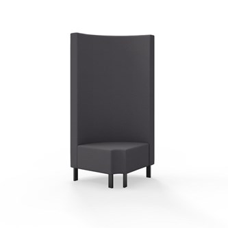 Snake kulmarahi 90° pyöreä R 12, korkea selkänoja, metallijalat, ik 43 cm