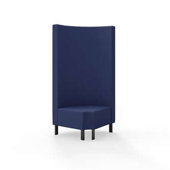 Snake kulmarahi 90° pyöreä R 12, korkea selkänoja, metallijalat, ik 43 cm