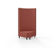 Snake kulmarahi 90° pyöreä R 12, korkea selkänoja, jalat puuta, ik 37,5 cm