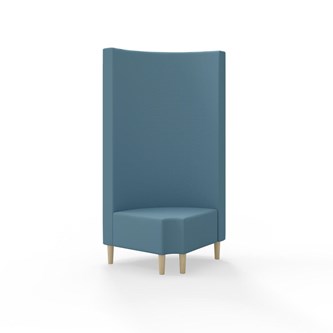 Snake kulmarahi 90° pyöreä R 12, korkea selkänoja, jalat puuta, ik 43 cm