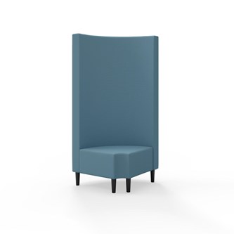 Snake kulmarahi 90° pyöreä R 12, korkea selkänoja, jalat puuta, ik 43 cm