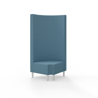 Snake kulmarahi 90° pyöreä R 12, korkea selkänoja, jalat puuta, ik 43 cm