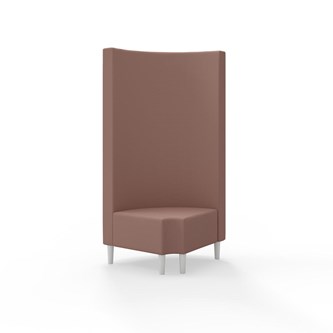 Snake kulmarahi 90° pyöreä R 12, korkea selkänoja, jalat puuta, ik 43 cm