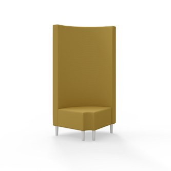 Snake kulmarahi 90° pyöreä R 12, korkea selkänoja, jalat puuta, ik 43 cm