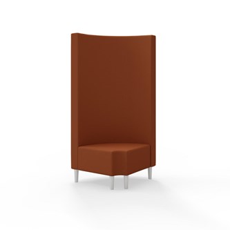 Snake kulmarahi 90° pyöreä R 12, korkea selkänoja, jalat puuta, ik 43 cm