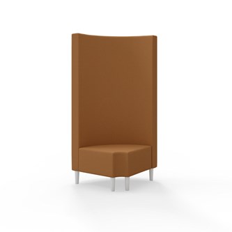 Snake kulmarahi 90° pyöreä R 12, korkea selkänoja, jalat puuta, ik 43 cm