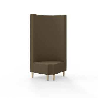 Snake kulmarahi 90° pyöreä R 12, korkea selkänoja, jalat puuta, ik 43 cm